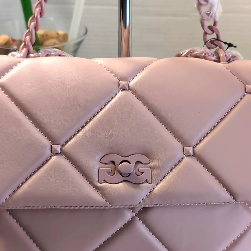 Gilda Paris G Logo Pink Quilted Women's Crossbody